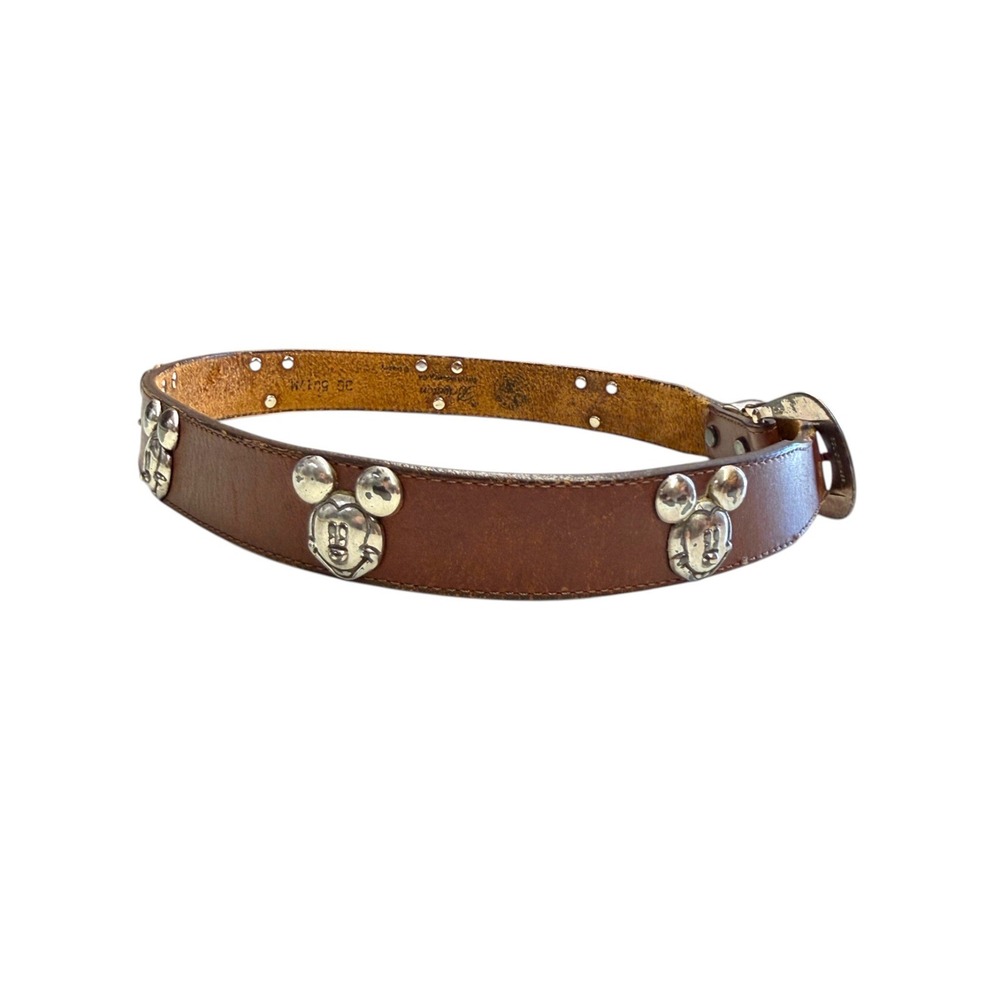 1992 Womens Brighton Disney Belt Mickey Mouse Brown Leather Medium 30 5017M - Picture 6 of 9